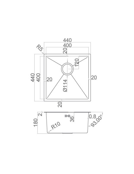 FREGADOR EN ACERO MATE MODELO ATLANTIS