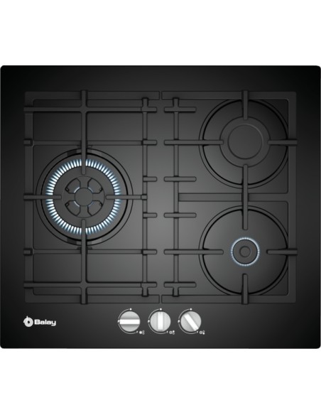 PLACA DE GAS DE 60CM CRISTAL TEMPLADO BALAY