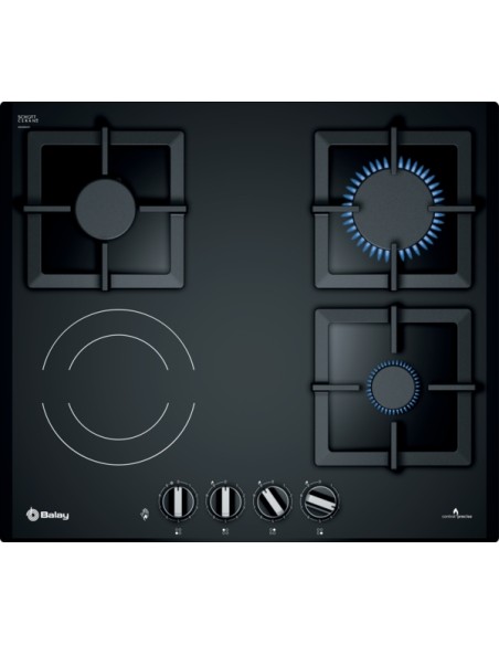 PLACA DE GAS MIXTA DE 60cm CRISTAL VITROCERAMICA BALAY