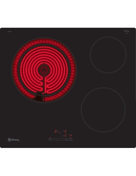 PLACA VITROCERAMIRA DE 60cm NEGRO SIN MARCO