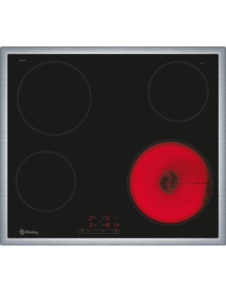 PLACA VITROCERAMICA DE 60cm CON MARCO EN ACERO INOX.