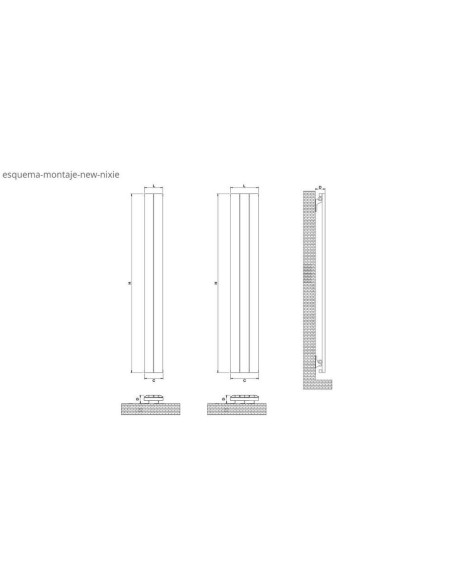 RADIADOR DECORATIVO EN NEGRO MATE MODELO NEW NIXIE