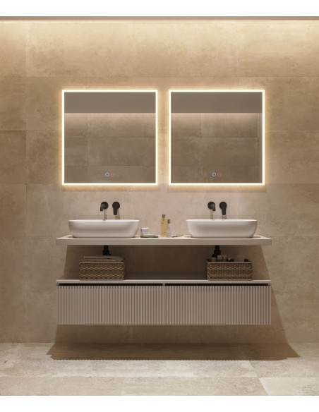 ESPEJO CUADRADO MODELO BOSTON DE LEDIMEX