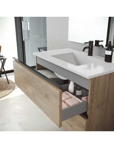 CONJUNTO MUEBLE DE BAÑO DE 80cm CON LAVABO MODELO MALAGA