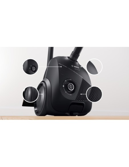ASPIRADOR CON BOLSA  SERIE 2 EN COLOR NEGRO DE BOSCH