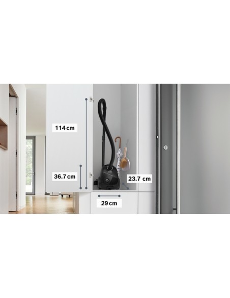 ASPIRADOR CON BOLSA  SERIE 2 EN COLOR NEGRO DE BOSCH