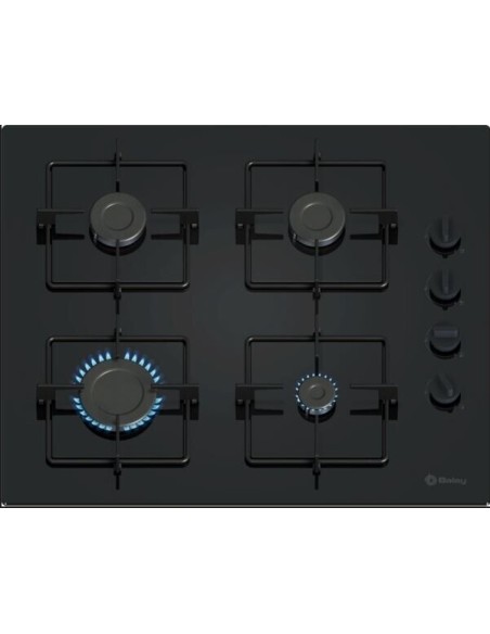 PLACA DE GAS CRISTAL NEGRO DE 60cm