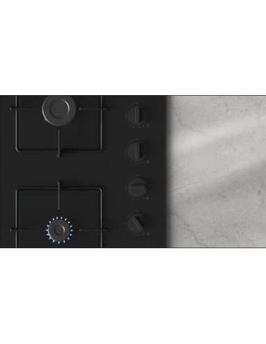 PLACA DE GAS CRISTAL NEGRO DE 60cm