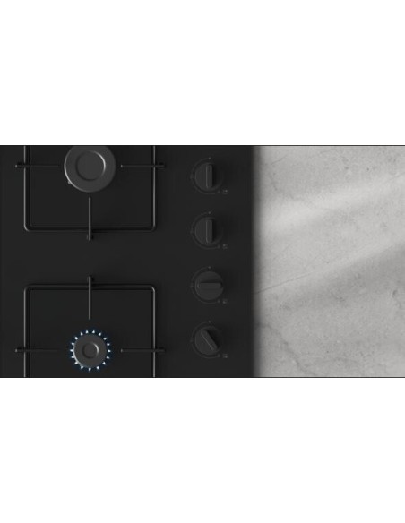 PLACA DE GAS CRISTAL NEGRO DE 60cm