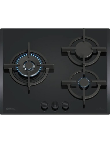 PLACA DE GAS 3 FGOS. CRISTAL NEGRO DE...