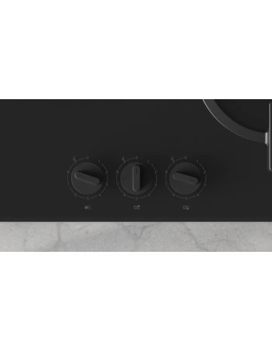 PLACA DE GAS 3 FGOS. CRISTAL NEGRO DE...