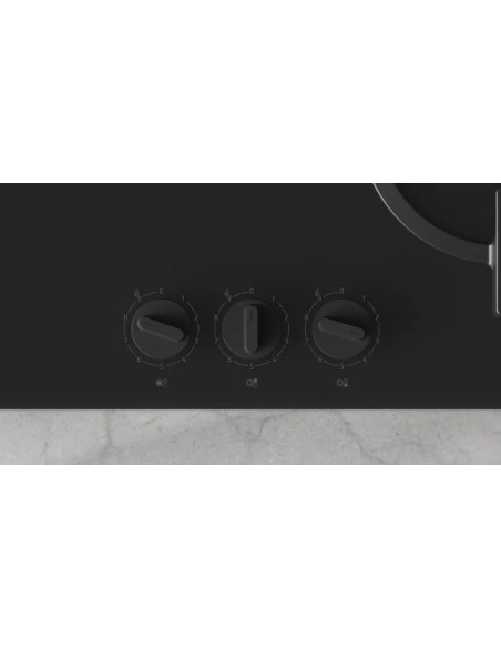 PLACA DE GAS 3 FGOS. CRISTAL NEGRO DE 60cm