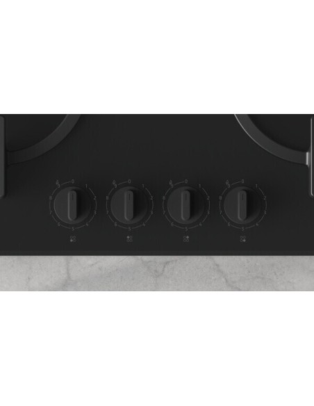 PLACA DE GAS 4 FGOS. EN CRISTAL NEGRO DE 60cm