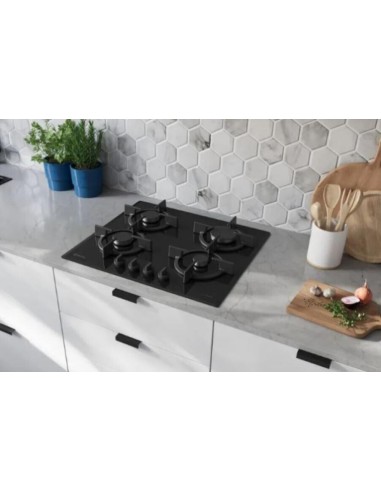 PLACA DE GAS 4 FGOS. EN CRISTAL NEGRO...