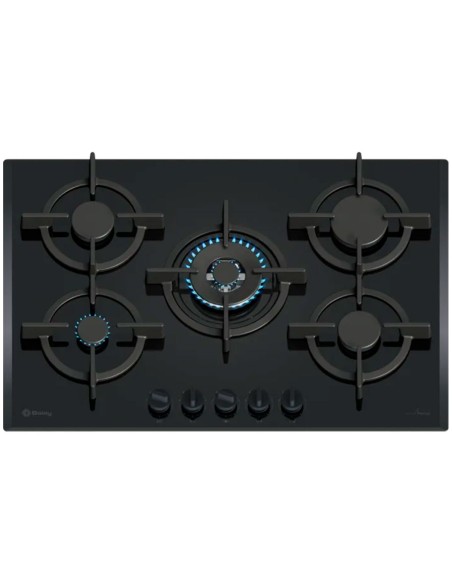 PLACAS DE GAS 5 FGOS. CRISTAL NEGRO DE 75cm