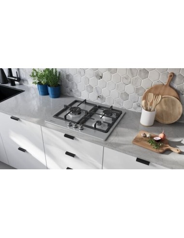 PLACA DE GAS EN ACERO 3 FGOS. DE 60cm