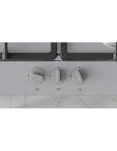 PLACA DE GAS EN ACERO 3 FGOS. DE 60cm