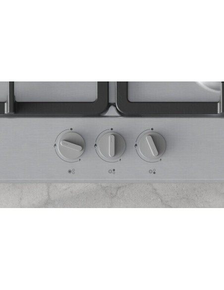 PLACA DE GAS EN ACERO 3 FGOS. DE 60cm