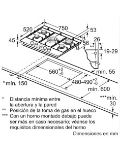 PLACA DE GAS EN ACERO 5... 2