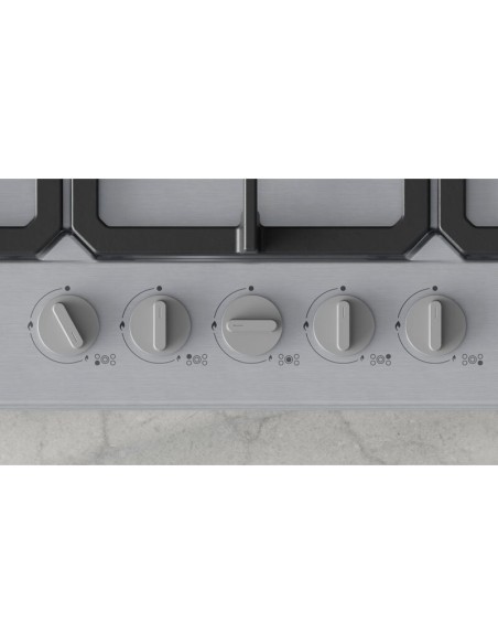 PLACA DE GAS EN ACERO 5 FUEGOS DE 75cm