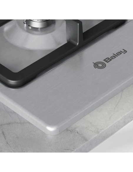 PLACA DE GAS EN ACERO 5 FUEGOS DE 75cm