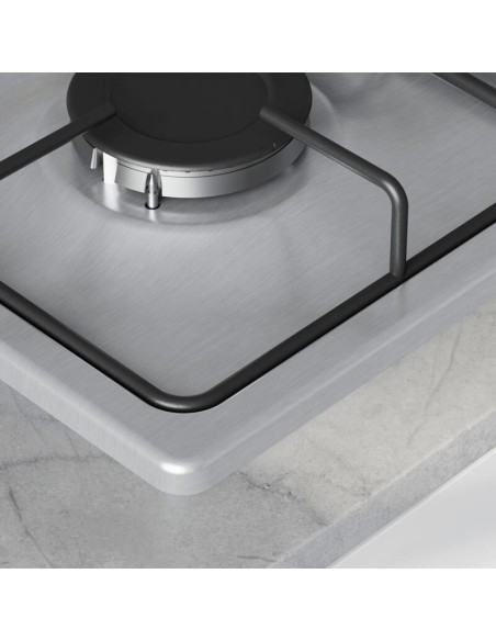 PLACA DE GAS 4 FGOS. EN ACERO DE 60cm