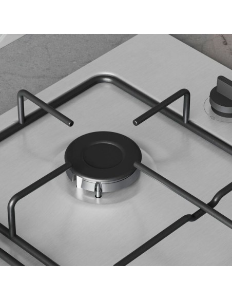 PLACA DE GAS 4 FGOS. EN ACERO DE 60cm