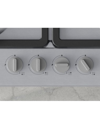 PLACA DE GAS 4 FUEGOS EN ACERO DE 60cm