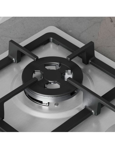 PLACA DE GAS 4 FUEGOS EN ACERO DE 60cm