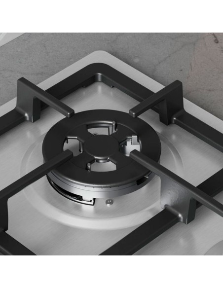 PLACA DE GAS 4 FUEGOS EN ACERO DE 60cm