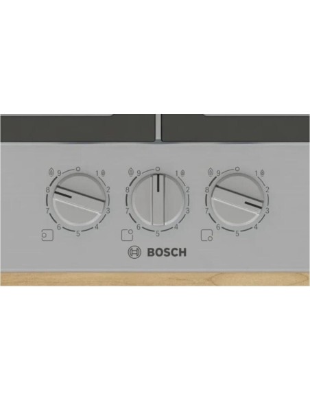 PLACA DE GAS 3 FUEGOS EN ACERO 60cm BOSCH
