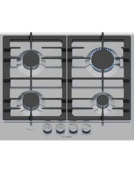 PLACA DE GAS 4 FGOS. EN ACERO DE 60cm BOSCH