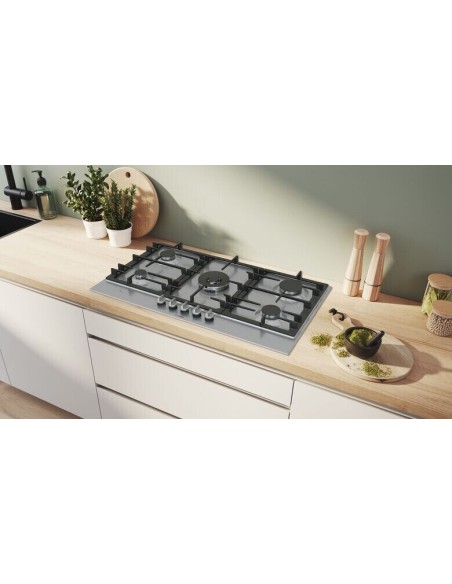 PLACA DE GAS 5 FGOS. EN ACERO INOX. BOSCH