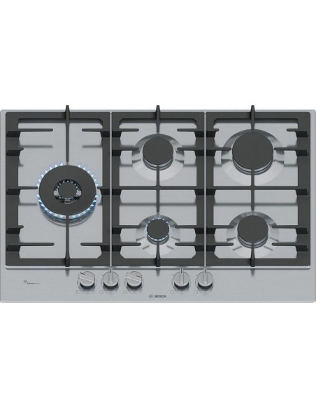 PLACA DE GAS 5 FGOS. DE 75cm. EN ACERO DE BOSCH