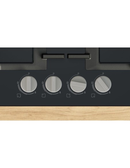 PLACA DE GAS 4 FGOS. VIDRIO TEMPLADO NEGRO BOSCH