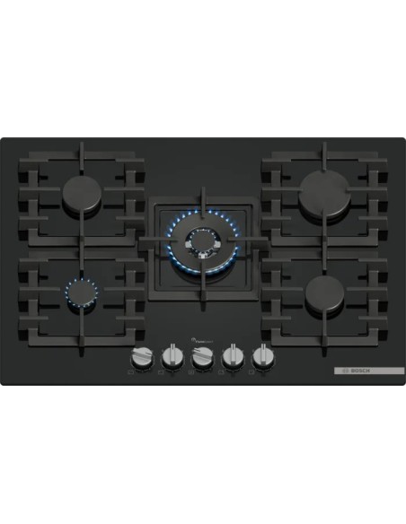 PLACA DE GAS EN VIDRIO TEMPLADO DE 5 FGOS. 75cm BOSCH