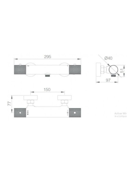 GRIFO TERMOSTATICO DUCHA COLOR NEGRO MATE MODELO LINE DE IMEX