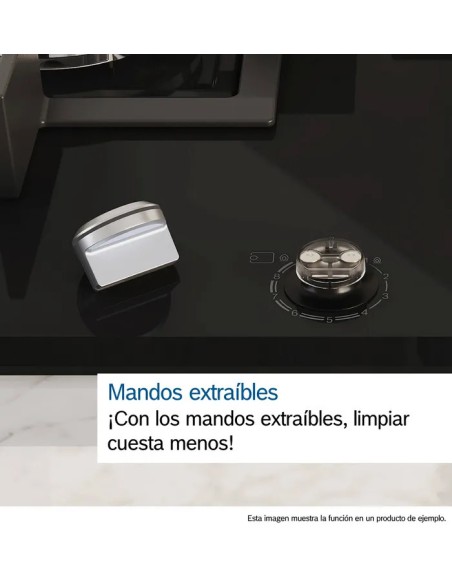 PLACA DE GAS EN VIDRIO TEMPLADO DE 5 FGOS. 75cm BOSCH