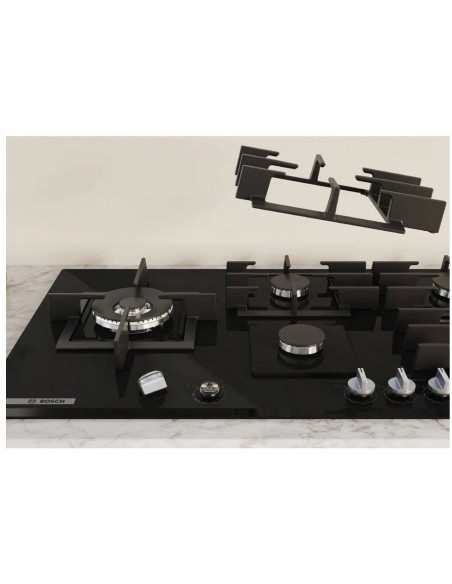 PLACA DE GAS DE 90cm 5 FGOS. EN VIDRIO TEMPLADO DE BOSCH