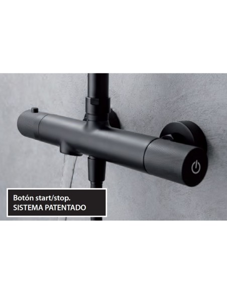 COLUMNA DE BAÑERA TERMOSTATICA COLOR NEGRO MATE MODELO LINE MARCA IMEX
