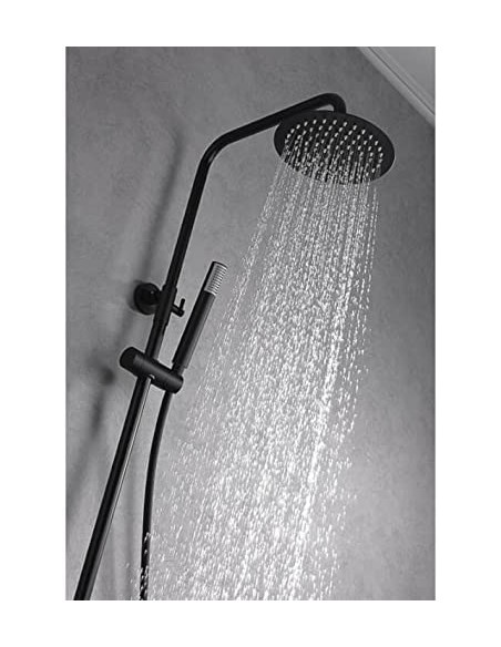 COLUMNA DE BAÑERA TERMOSTATICA COLOR NEGRO MATE MODELO LINE MARCA IMEX