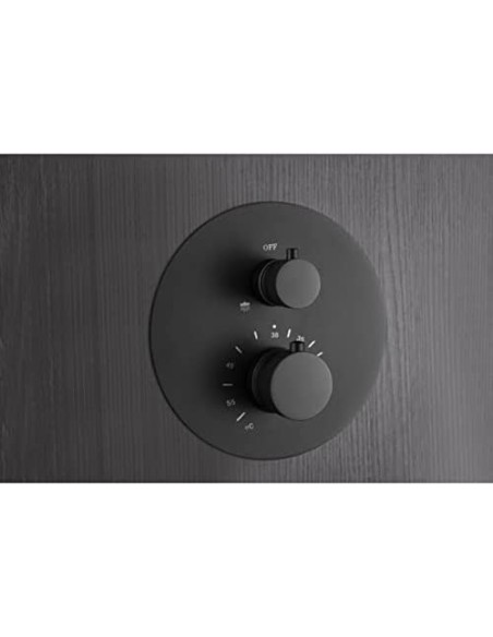 CONJUNTO DE DUCHA EMPOTRAR TERMOSTATICA COLOR NEGRO MATEMODELO LINE DE IMEX