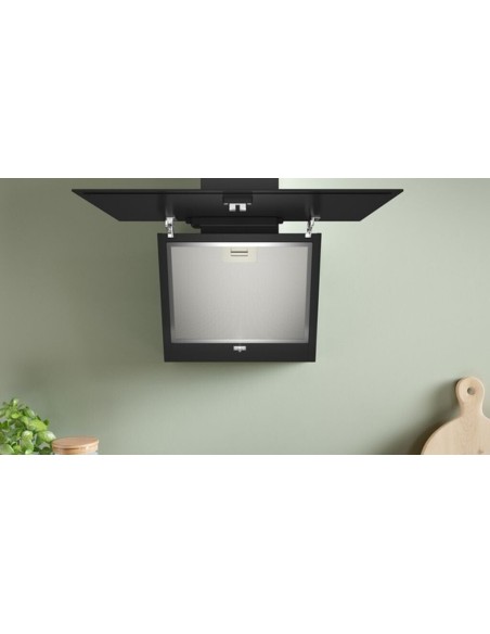 CAMPANA DECORATIVA PARED DE 60cm  EN CRISTAL NEGRO