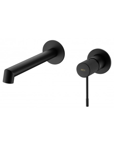 GRIFO DE LAVABO EMPOTRADO MONOMANDO NEGRO MATE MODELO LINE DE IMEX