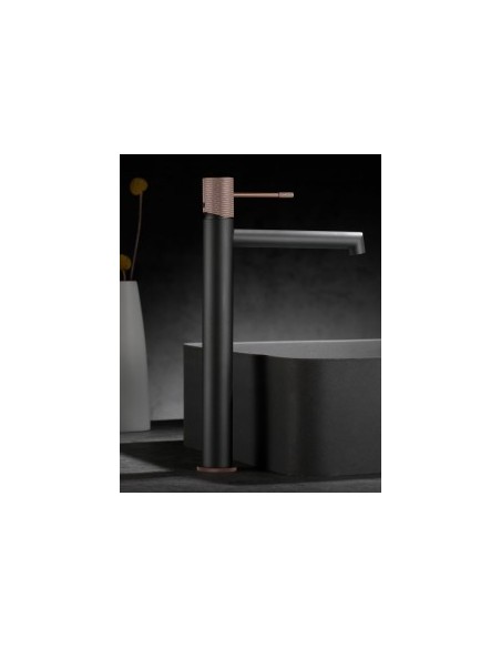 GRIFO MONOMANDO LAVABO ALTO MODELO LINE COLOR GRIS MATE/ CHAMPAGNE DE LA MARCA IMEX