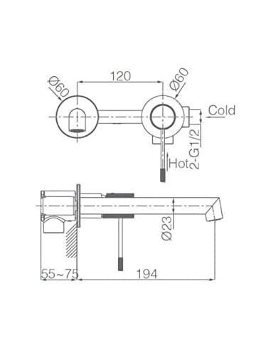 GRIFO DE LAVABO EMPOTRADO MONOMANDO...