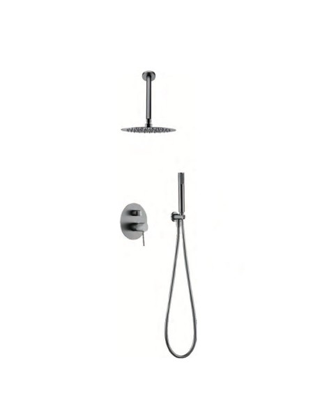 CONJUNTO EMPOTRAR DE DUCHA MONOMANDO EN NIQUEL CEPILLADO MODELO TOP DE IMEX