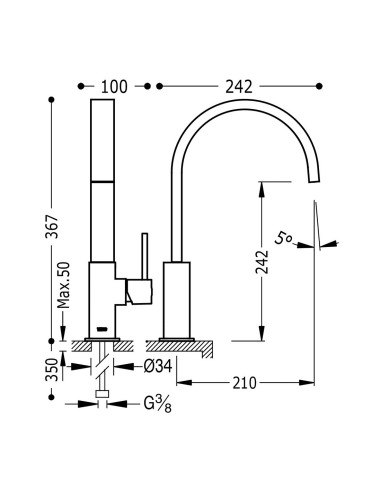 MONOMANDO FREGADERO VERTICAL...