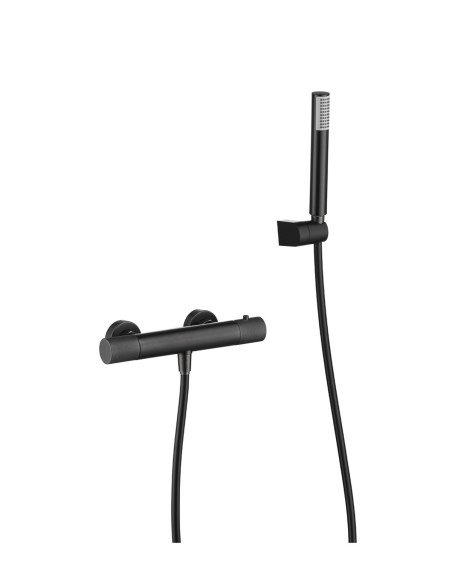 GRIFO DE DUCHA TERMOSTATICO COLOR BLACK GUN METAL MODELO LINE DE LA MARCA IMEX