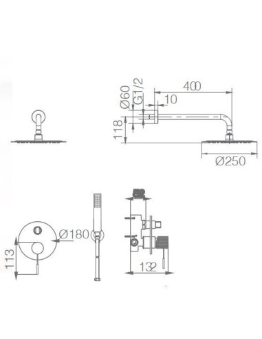 CONJUNTO DE DUCHA EMPOTRADO MONOMANDO... CONJUNTO DE DUCHA EMPOTRADO MONOMANDO...